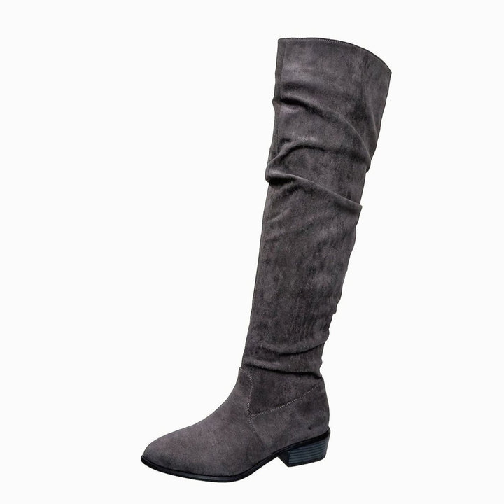 Women's Slouchy Over-the-Knee Faux Suede Block Heel Boots