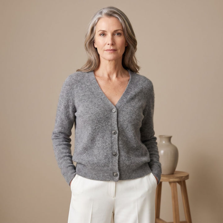 Women's Soft Knit Button-Front Cardigan - Gray
