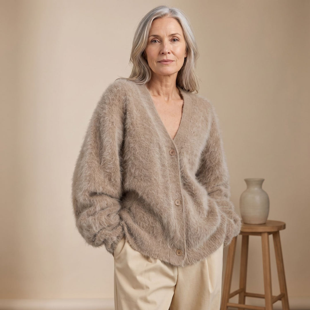 Women's Soft Knit Button-Front Cardigan - Brown