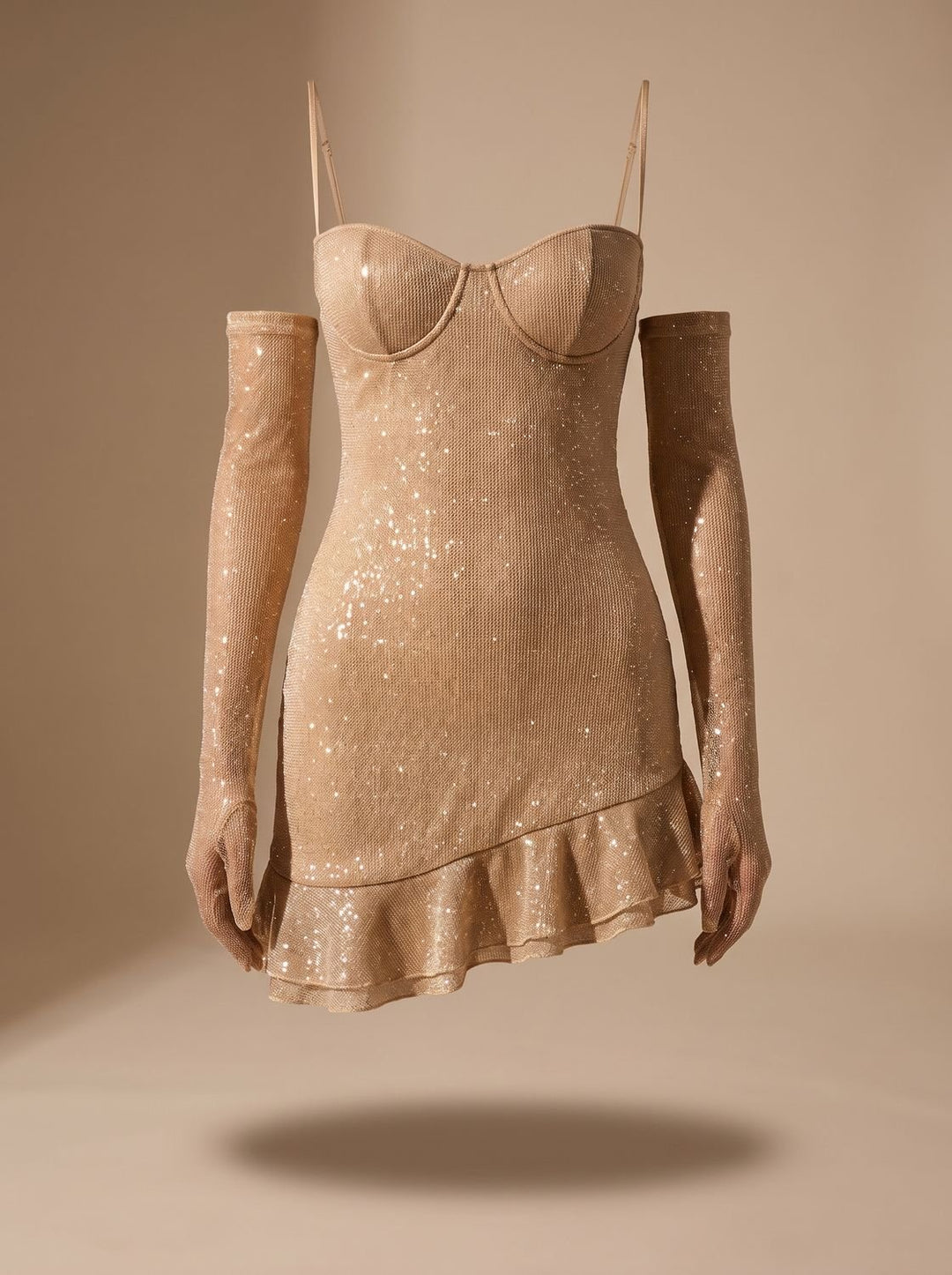 Women's Sparkly Sequin Ruffle Mini Christmas Party Dress