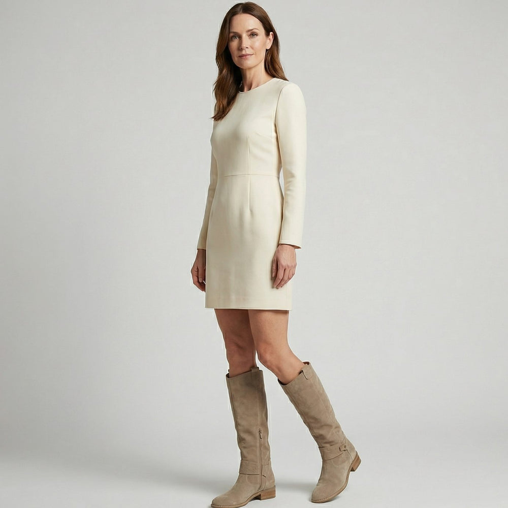 Women's Suede-Look Slouchy Knee High Boots Low Heel