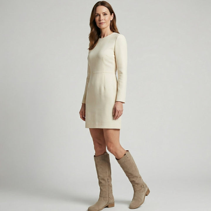 Women's Suede-Look Slouchy Knee High Boots Low Heel