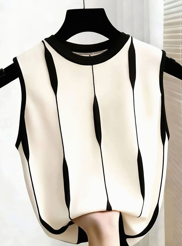 Women's V-Neck Contrast-Trim Tie-Detail Short-Sleeve Sweater