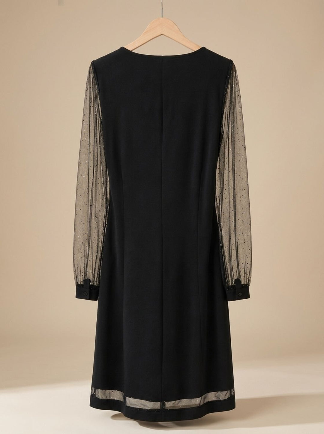 Women's V-Neck Glitter Mesh Sleeve Mini Christmas Party Dress