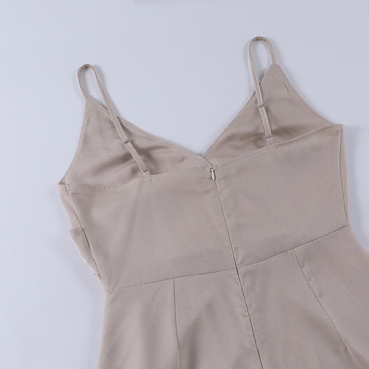 Women's V-Neck Slit Maxi Cocktail Party Dress Spaghetti Strap