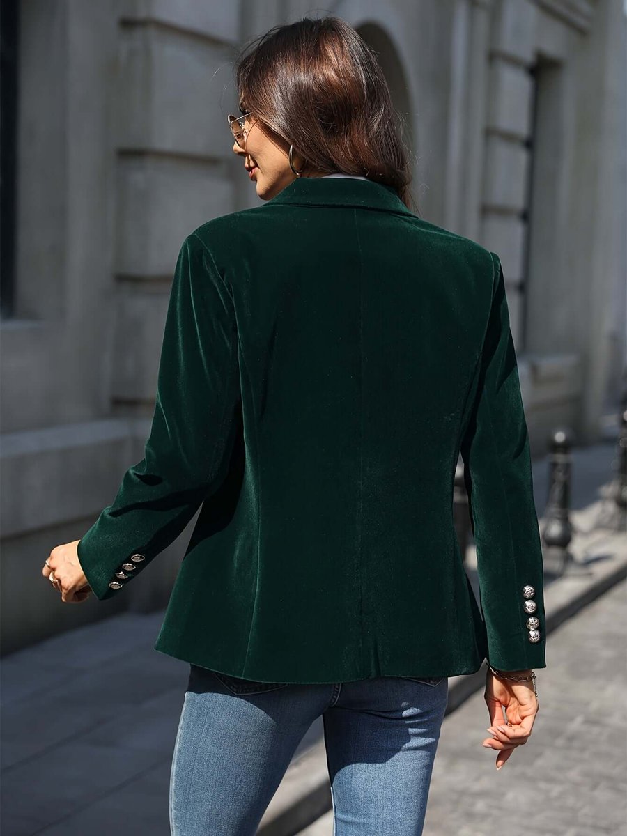 Women's Vest Velvet Single-Button Blazer Jacket