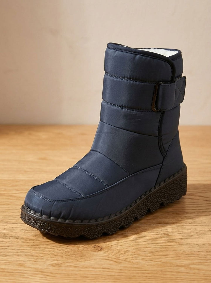 Women's Waterproof Fleece-Lined Ankle Snow Boots Anti-Slip - Dark Blue
