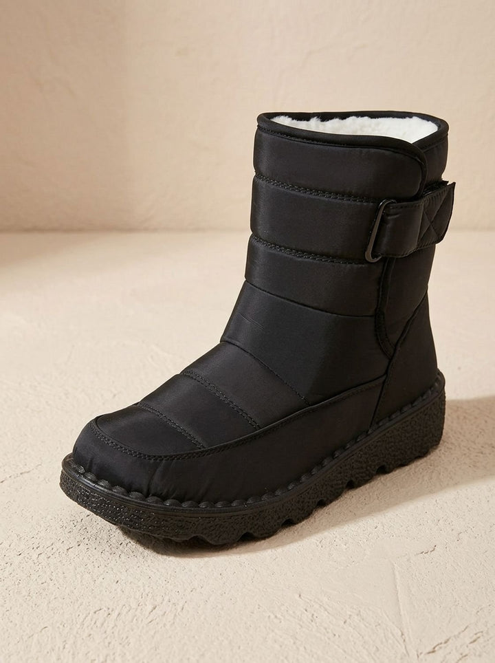 Women's Waterproof Fleece-Lined Ankle Snow Boots Anti-Slip - Black