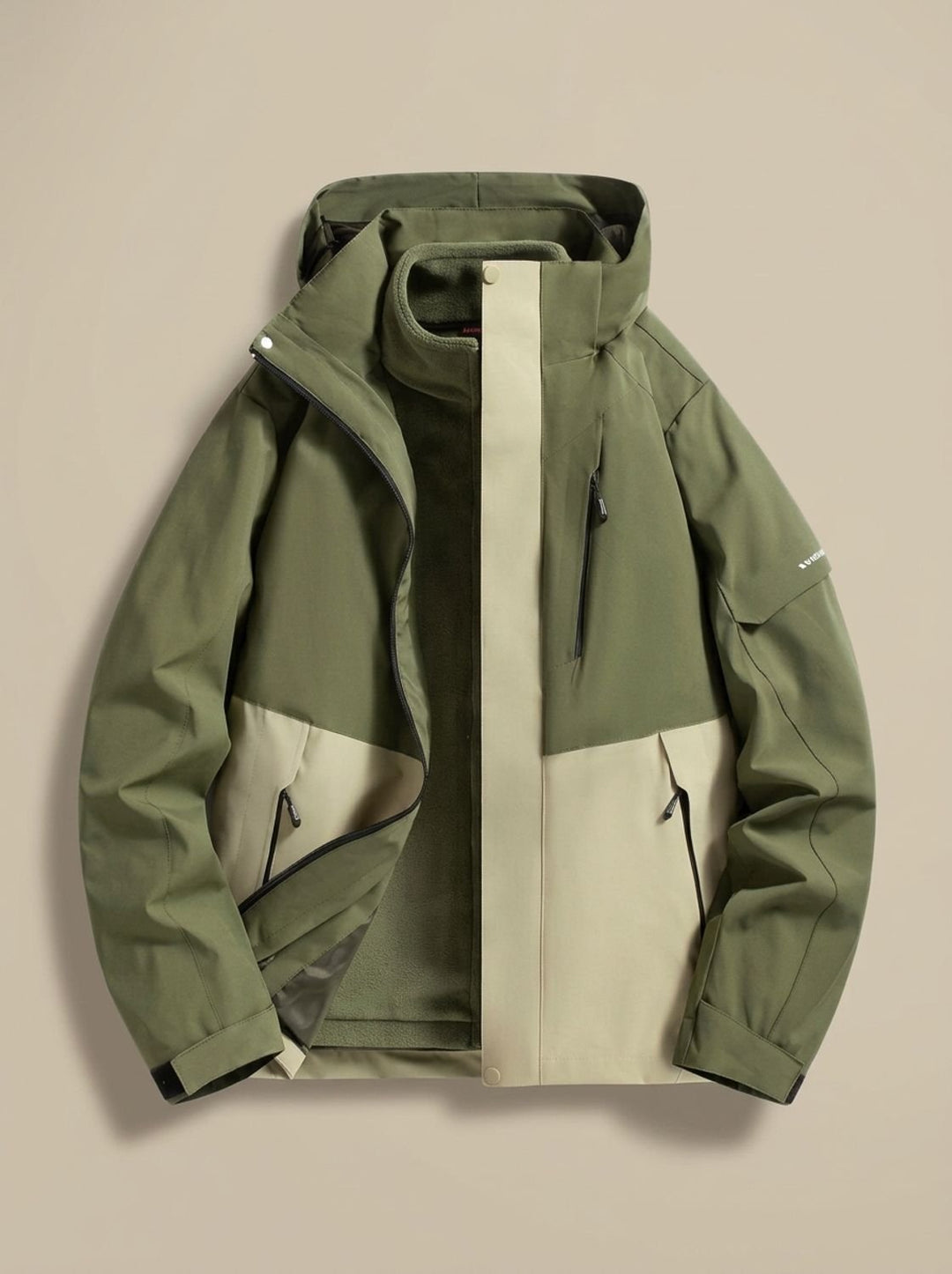 Women's Waterproof Hooded Fleece-Lined Winter Jacket - Dark Green
