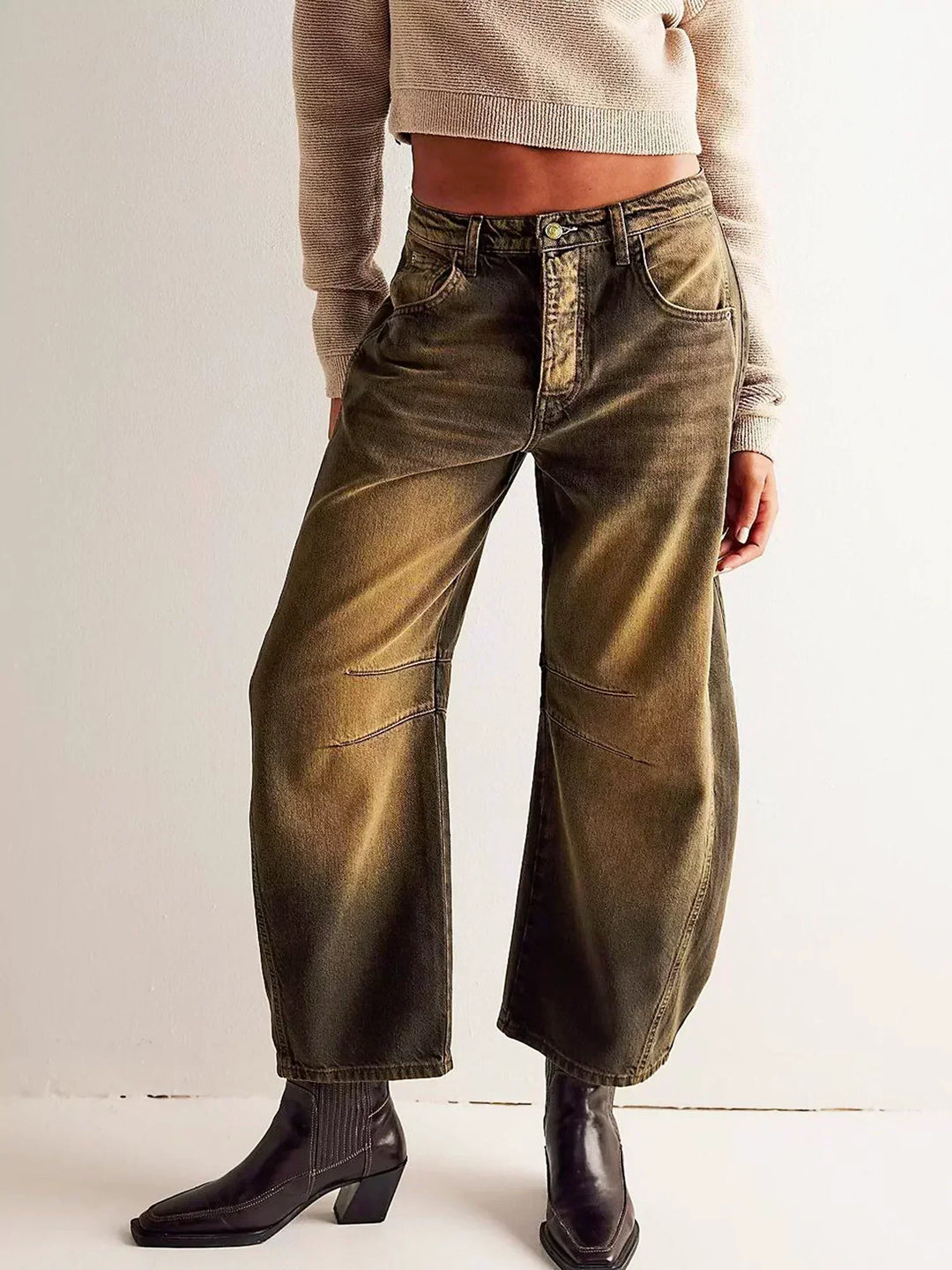 Danielle | Women’s Leopard Print Wide Leg Jeans
