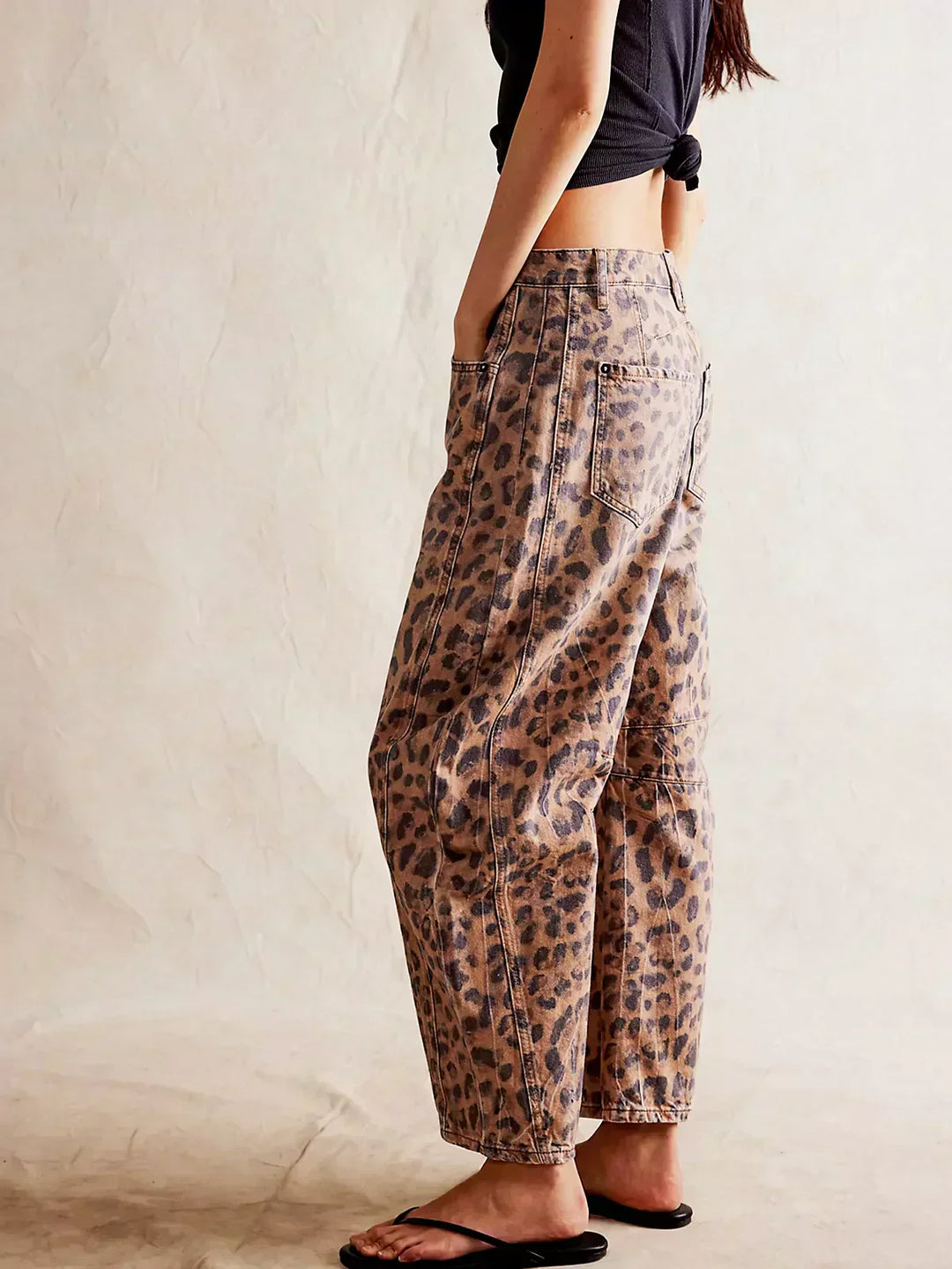 Danielle | Women’s Leopard Print Wide Leg Jeans