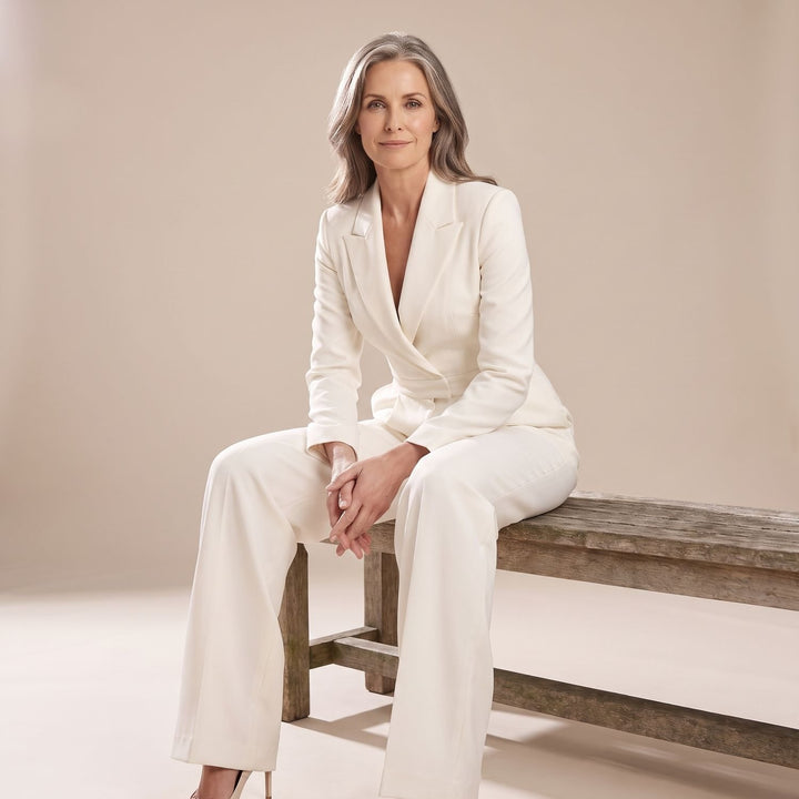 Women's Wide-Leg V-Neck Tailored Jumpsuit