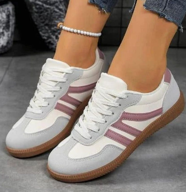Women's Wide Toe Box Orthopedic Lace-Up Sneakers - Pink