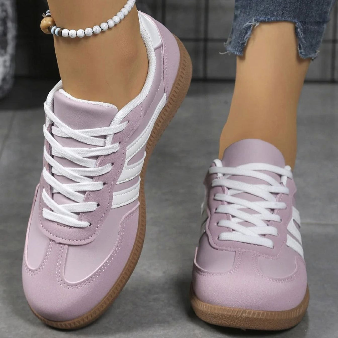 Women's Wide Toe Box Orthopedic Lace-Up Sneakers - Purple
