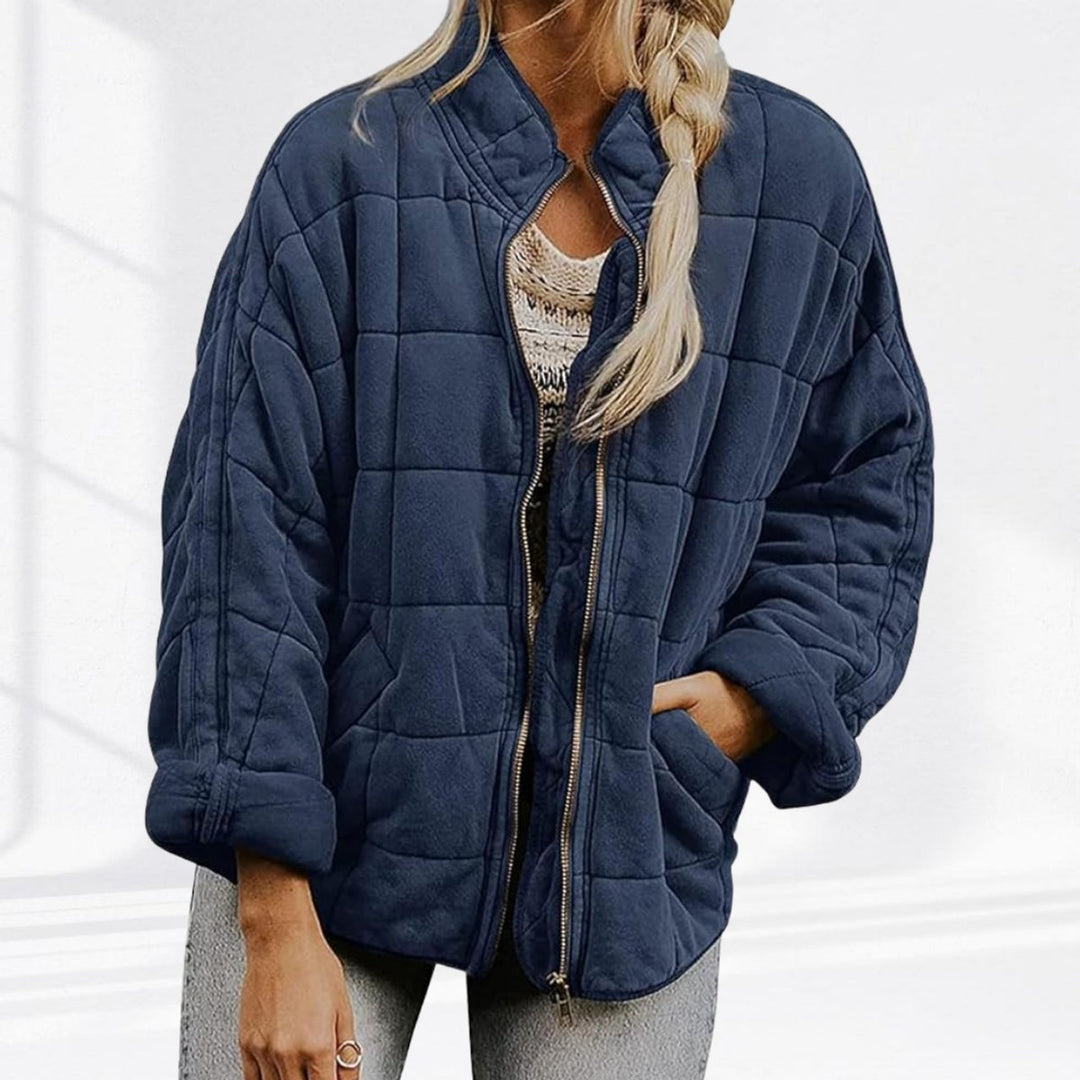 Women's Zip-Up Quilted Jacket Stand Collar Puffer Coat