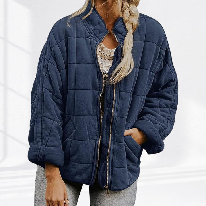Women's Zip-Up Quilted Jacket Stand Collar Puffer Coat