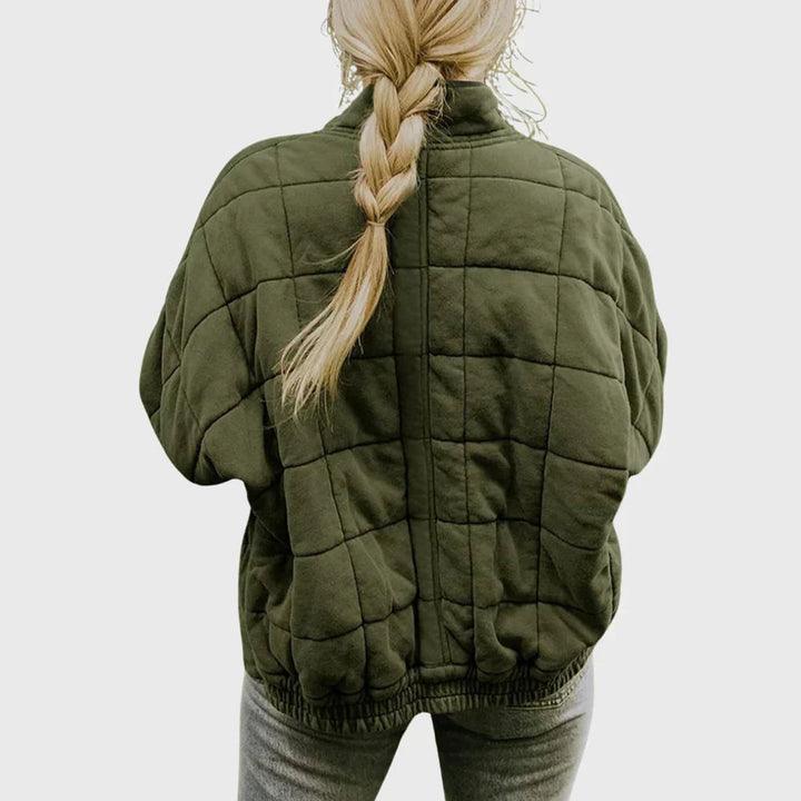 Women's Zip-Up Quilted Jacket Stand Collar Puffer Coat